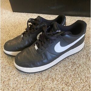 Nike Air Force 1 men’s size 13 black and white.  NIKEID.